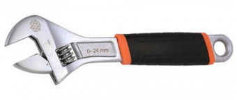 Ключ гаечный разводной КР-24 с прорезиненной ручкой (Cr-V)